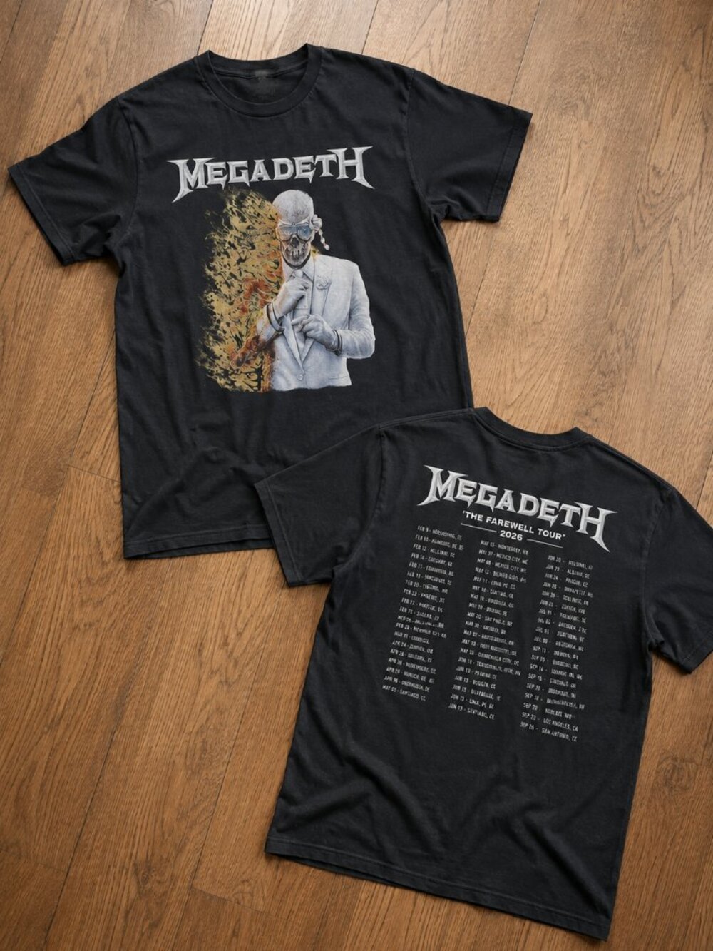 Megadeth World Tour 2026 T-Shirt, Heavy Metal Band Tee, Thrash Metal Shirt